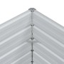 Detailansicht der Ecke eines vidaXL Hochbeets aus verzinktem Stahl mit geriffelter, metallischer Oberfläche.