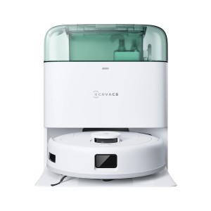 ECOVACS DEEBOT Mini Saug- und Wischroboter mit OMNI-Station in Weiß.