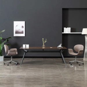 vidaXL Esszimmerstühle 2 Stk Drehbar Taupe Stoff 3054869