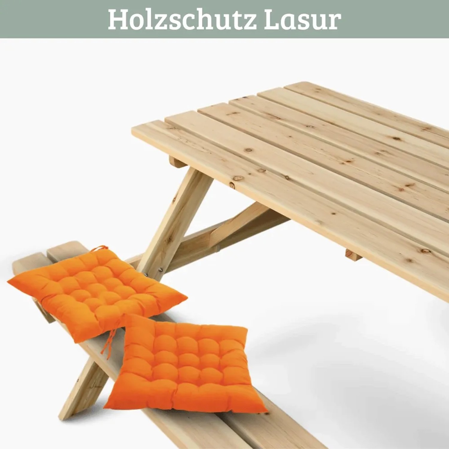 DELUKE Outdoor Picknicktisch KLEIS 140cm Massives Tannenholz Faltbare Sitze Picknickbank Sitzgruppe Aussen Bank Sitzbank Gartenbank_6