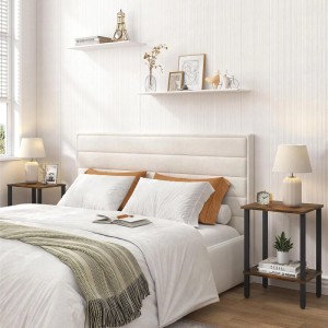 Rechteckiger Relaxdays Beistelltisch mit 2 Ebenen in Braun und Schwarz, 55x38x30 cm.