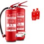 FireLoq 2x 6L Schaumlöscher 27A 183B mit Prüfnachweis Wandhalter Manometer
