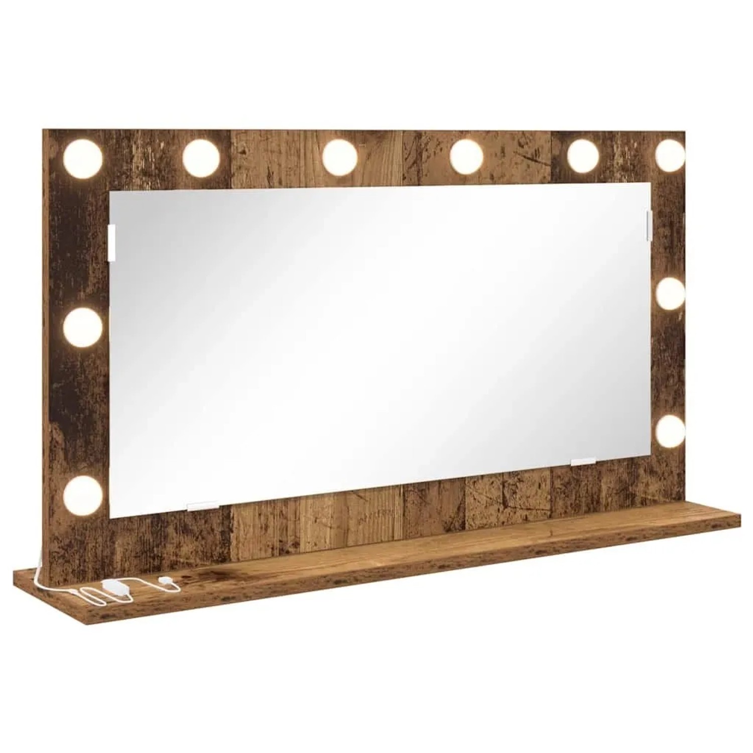 vidaXL Waschtischspiegel Rechtwinklig Altholz 80 x 45 x 18 cm 868323