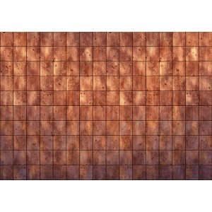 Komar Vlies Fototapete Erosion, 400x280cm, mit Rost-Optik und quadratischem Muster.