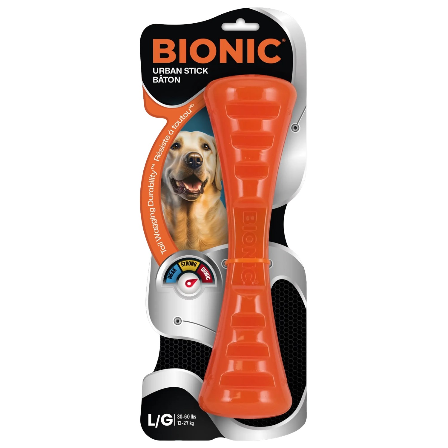 Bionic Hunde-Kauspielzeug Urban Stick 26 cm Orange