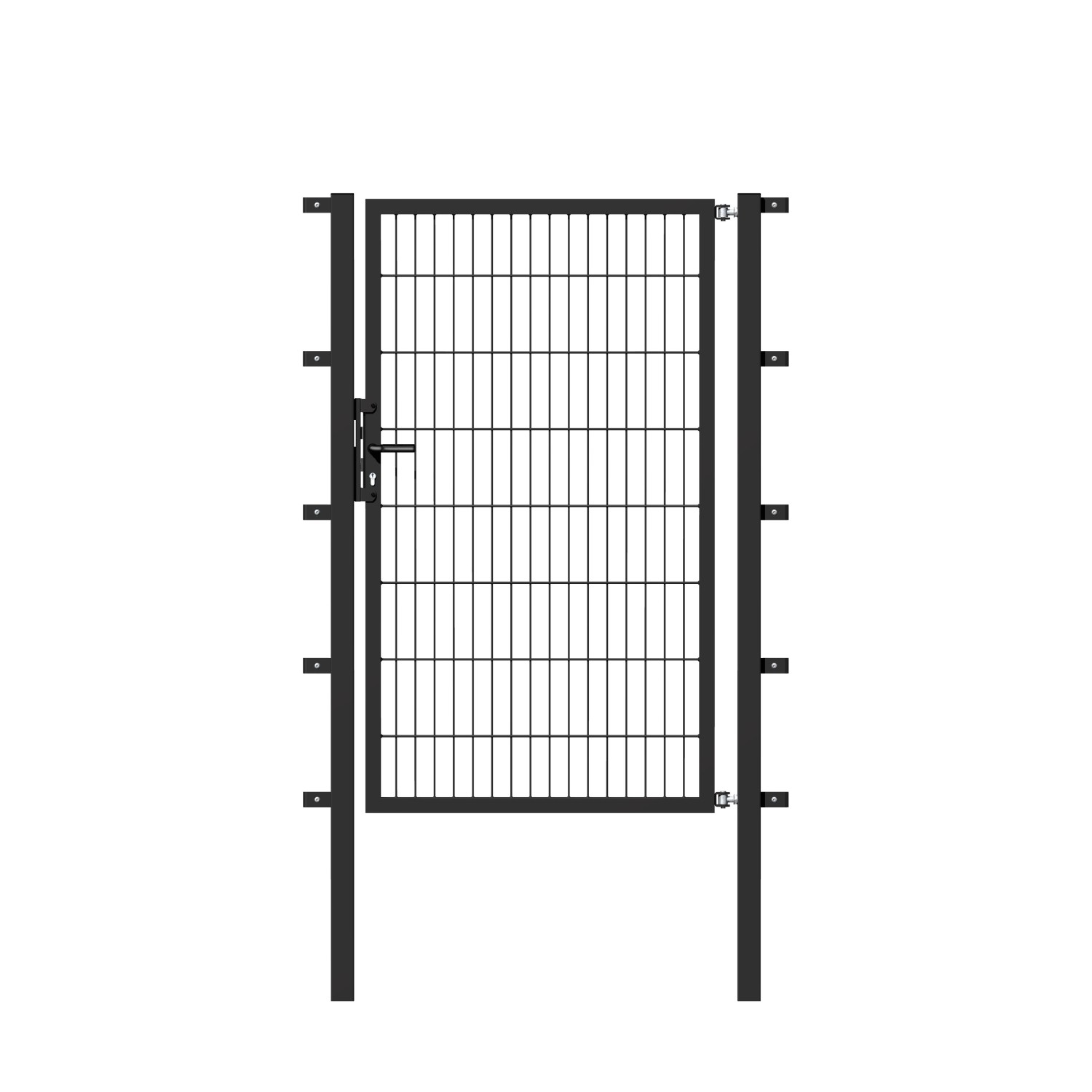 Metallzaun Einzeltor für Doppelstabmatte Anthrazit z. Einbeton. 80 cm x 100 cm