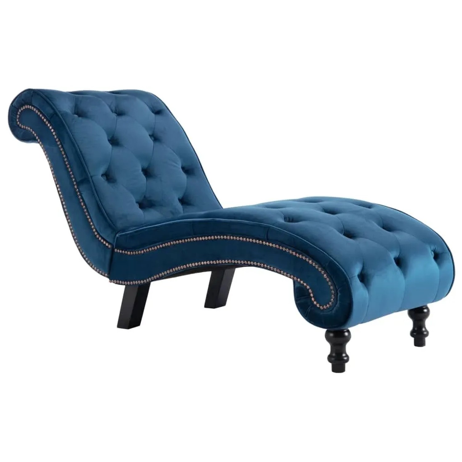 vidaXL Chaiselongue Blau Samt 248608