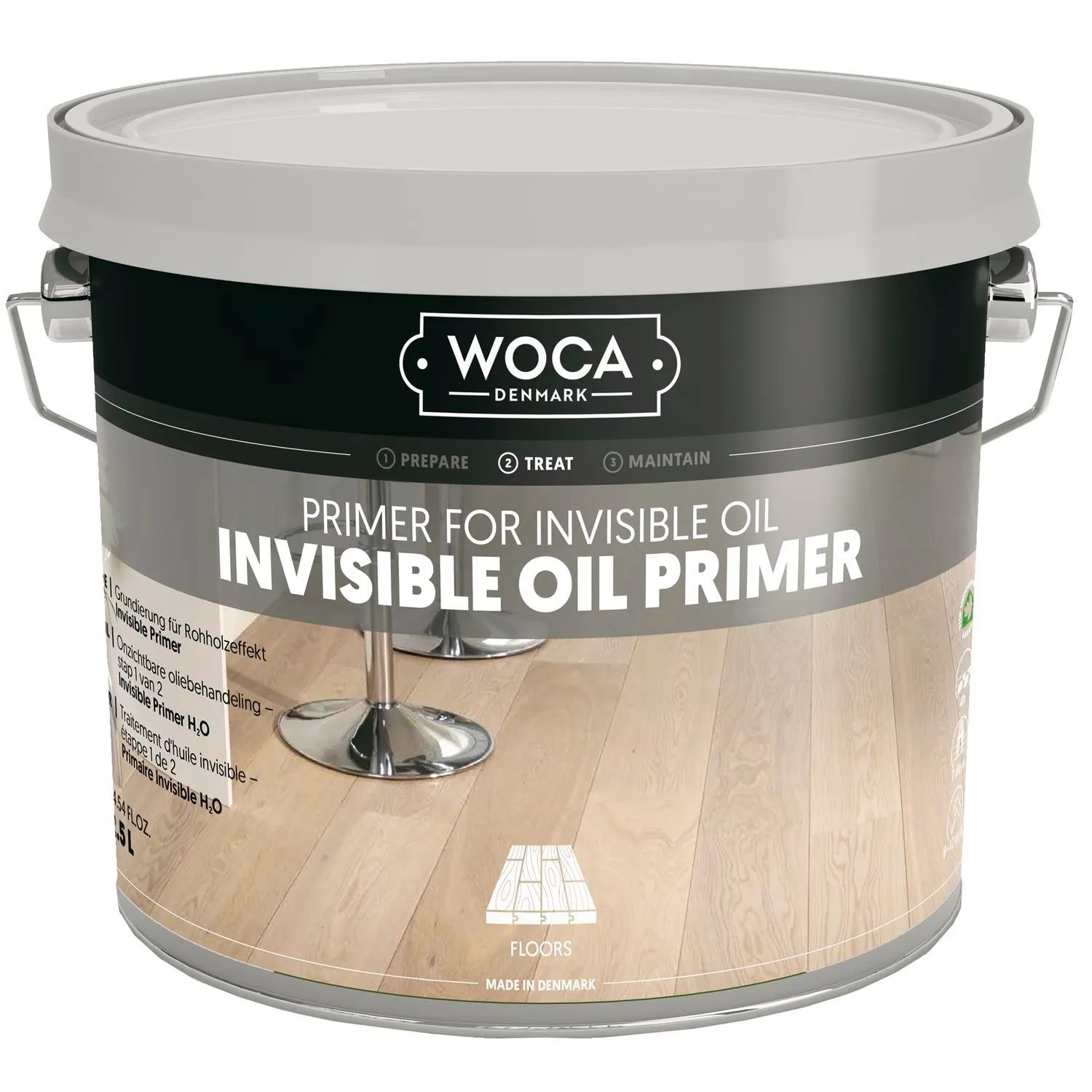 Woca Invisible Primer 2,5, Grundierung für Holzböden Wasserbasiert & Schnell Trocknend