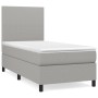 Helles vidaXL Boxspringbett mit Matratze, 90x190 cm, Stoffbezug.