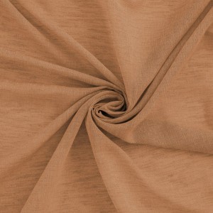 Detailaufnahme: Transparenter, ziegelroter Bricoflor Vorhang Oskar mit verdeckten Schlaufen.