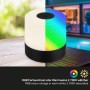 Brilo Akku-Tischleuchte Smal, schwarz, mit RGB und Warmweiß, für stimmungsvolle Außenbeleuchtung.
