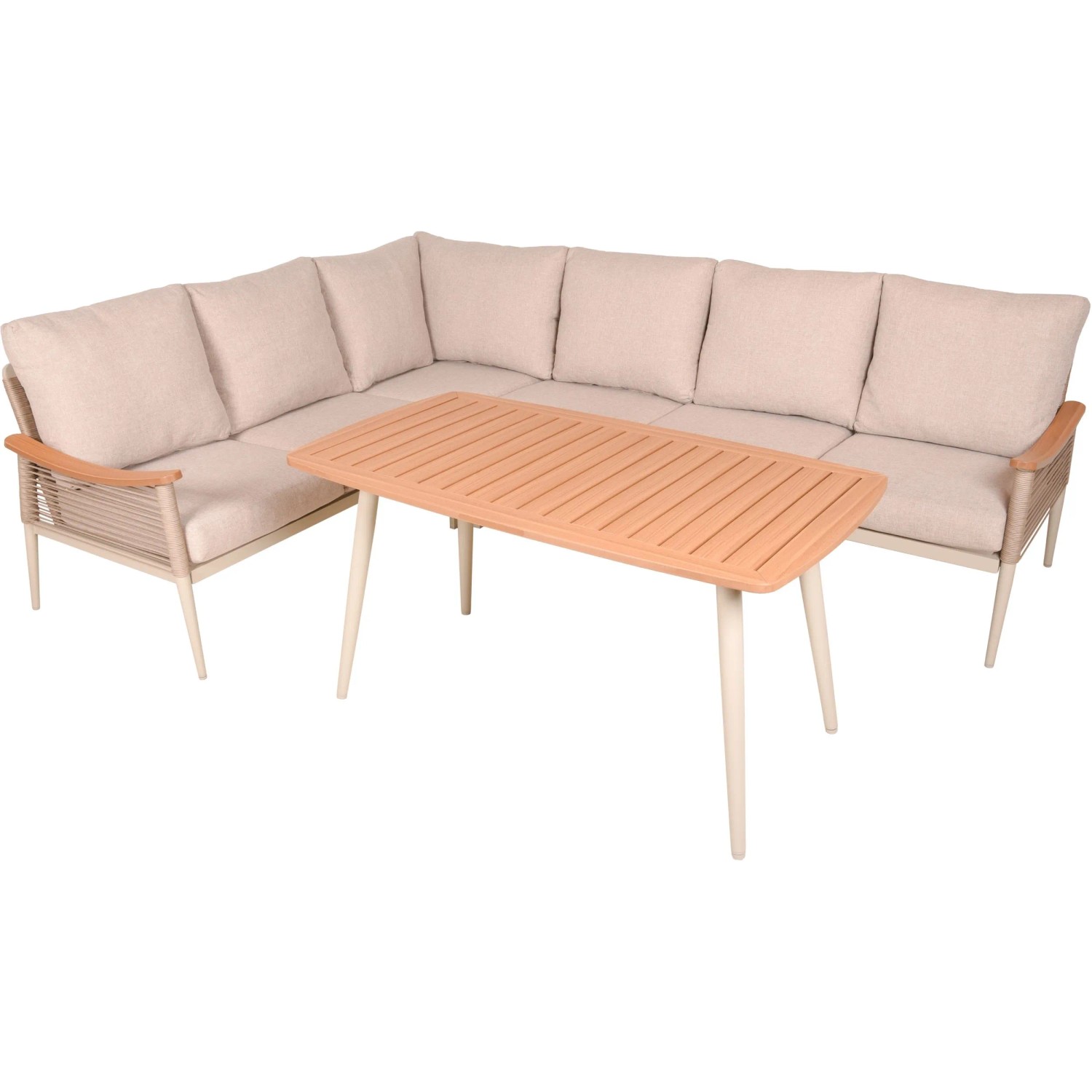 Garden Pleasure Lounge-Eckgruppe Tulum Sandbeige 2-teilig
