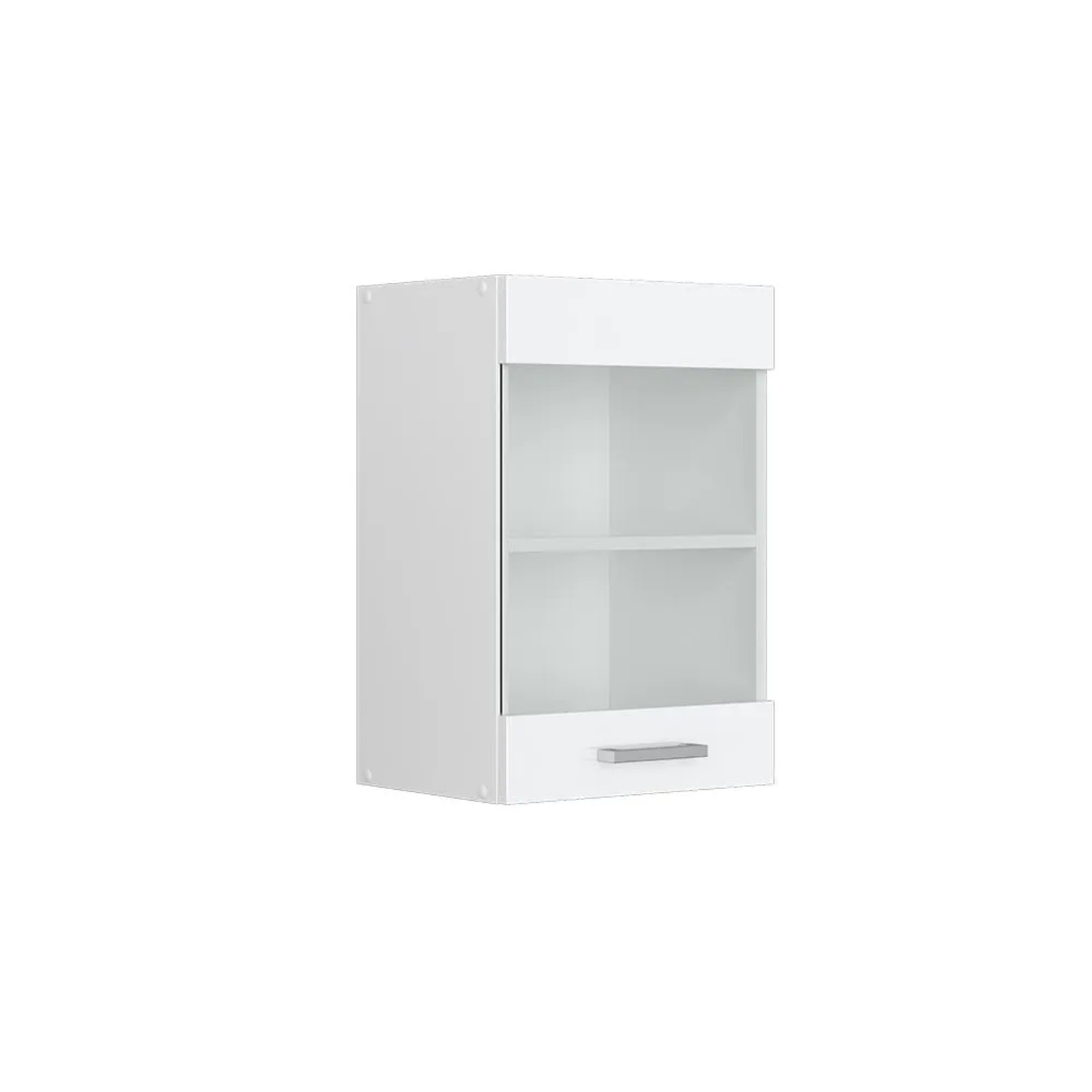 Vicco Küchenglasschrank R-Line Glashängeschrank Weiß Hochglanz Weiß 40 cm