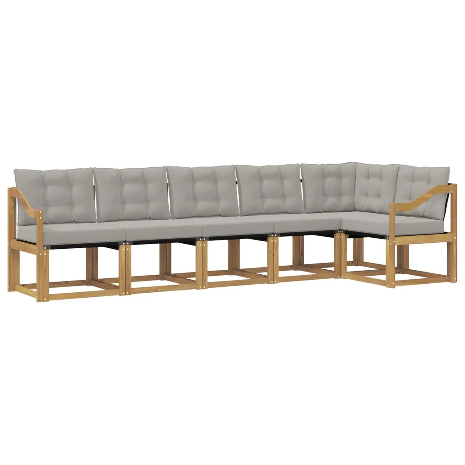 vidaXL Outdoor-Sofagarnitur mit Kissen 6-Tlg Weiß und Hellgrau 3389533