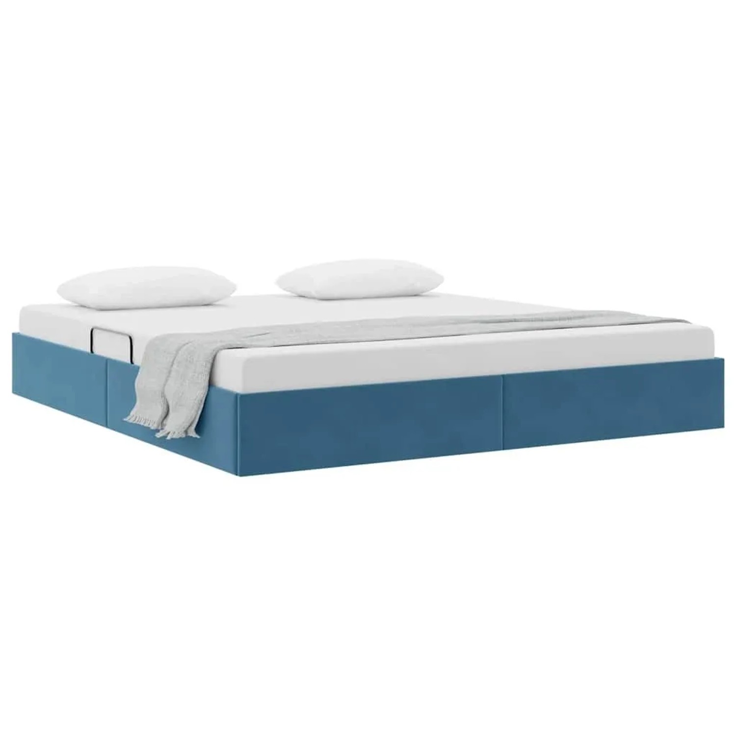 vidaXL Aufbewahrungsbett mit Kopfteil Dunkelblau 160 x 200 cm Samt 3370110