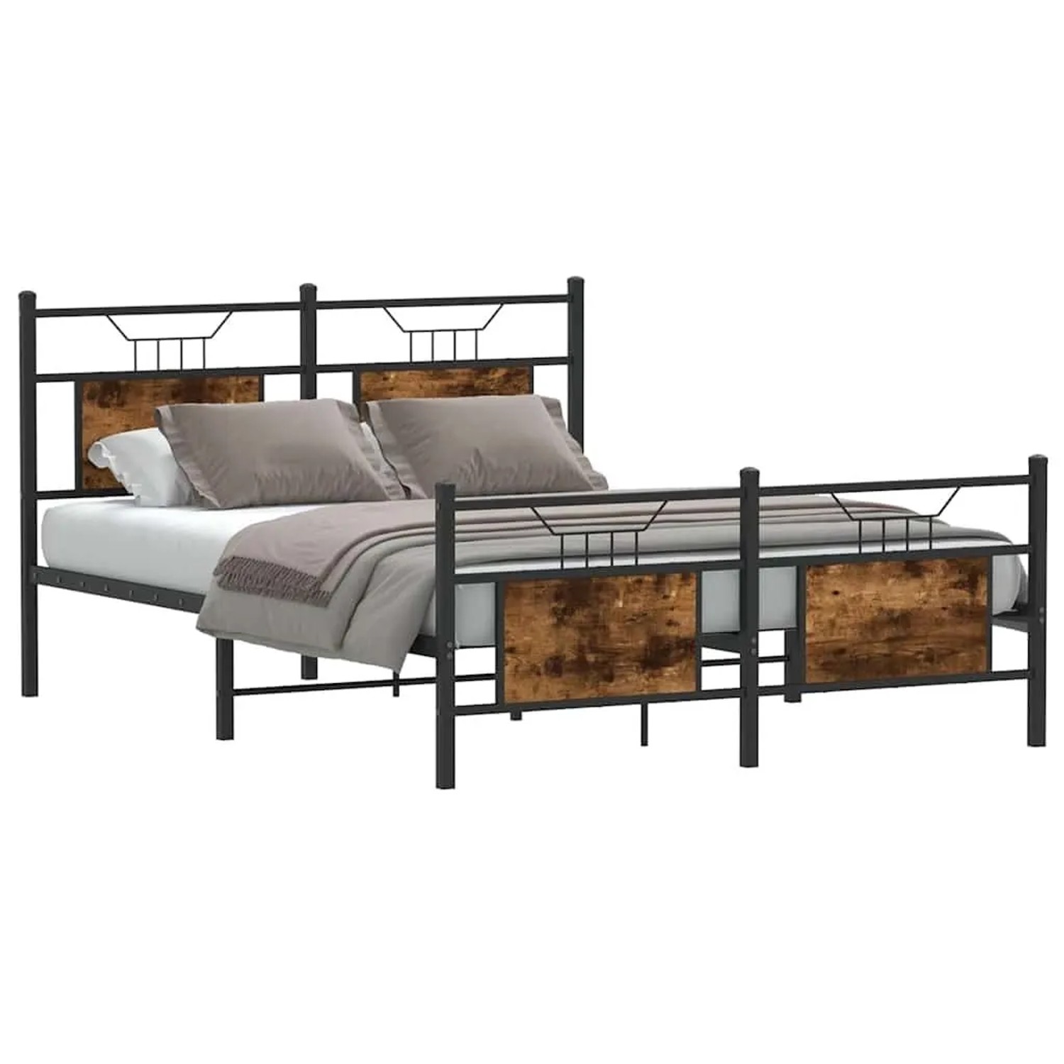 vidaXL Bettgestell ohne Matratze Räuchereiche 140x190 cm Holzwerkstoff 4106 günstig online kaufen