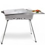 Grillpeter Schaschlikgrill Astana Deluxe aus Edelstahl mit BBQ Deckel und Ablage.