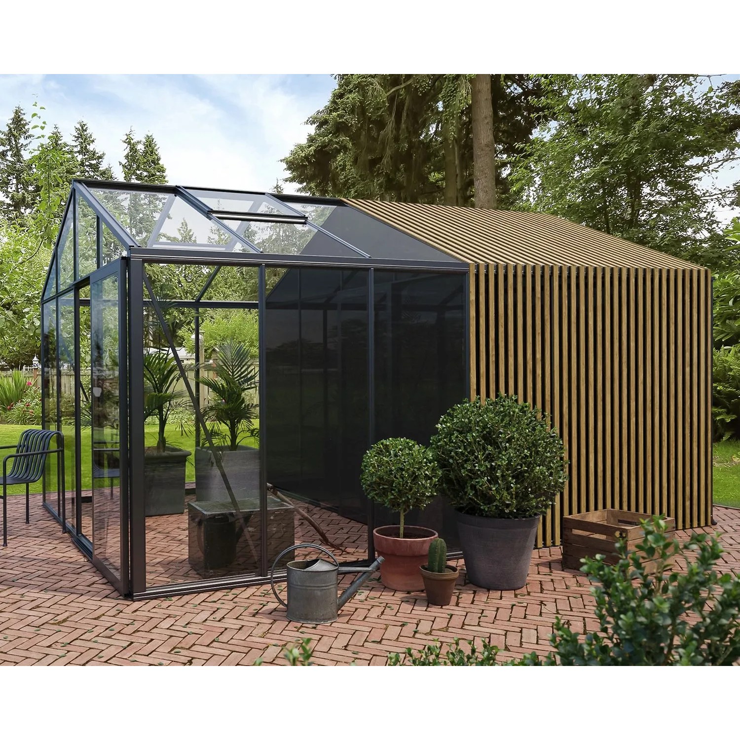 Bloomcabin Premium-Qualität Gewächshaus Klassik mit Grossem Integriertem Stauraum mit Accoya-Fusion GHCLSAF12