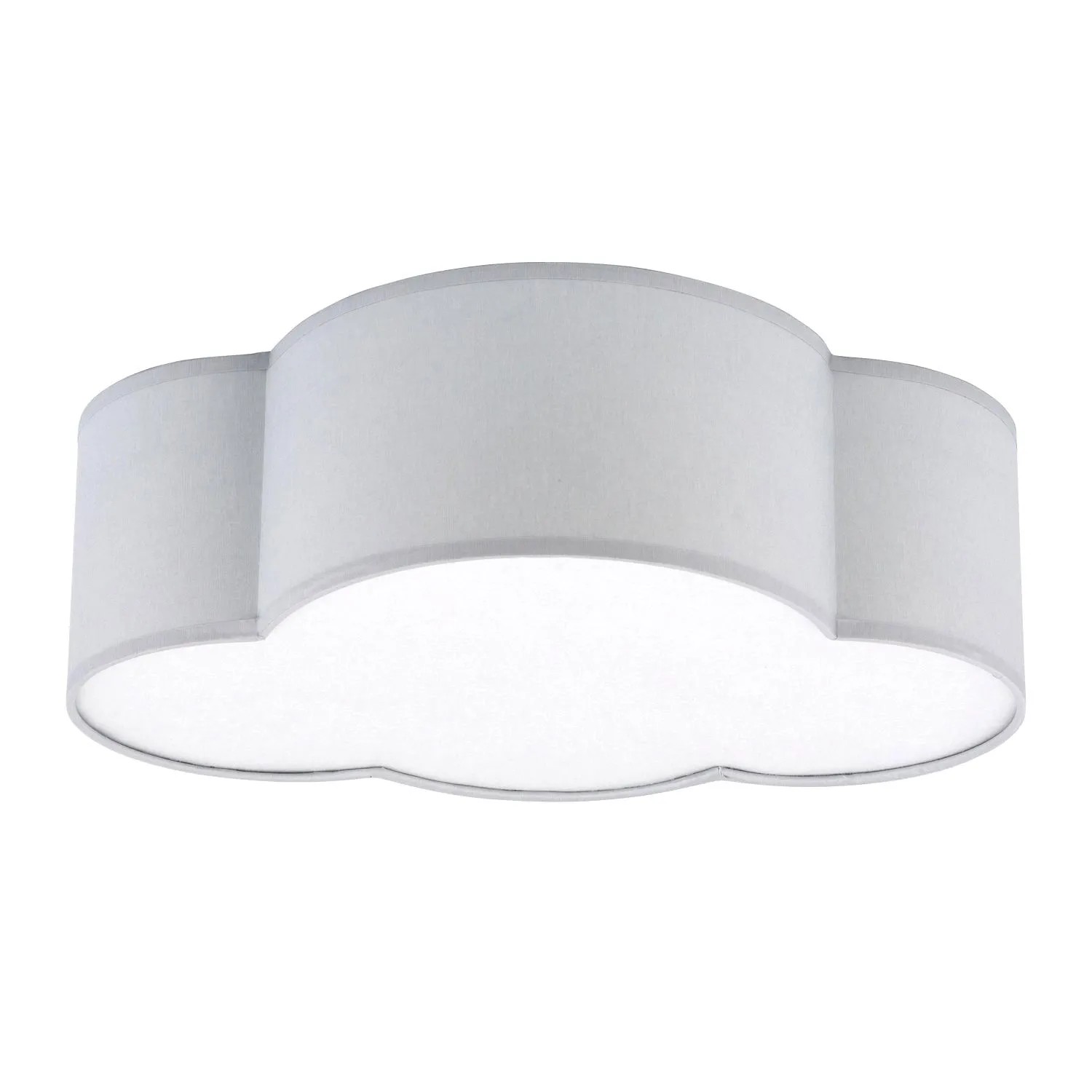 Licht-Erlebnisse Deckenleuchte Kinder Metall Stoff Grau 2x E27 Wolke