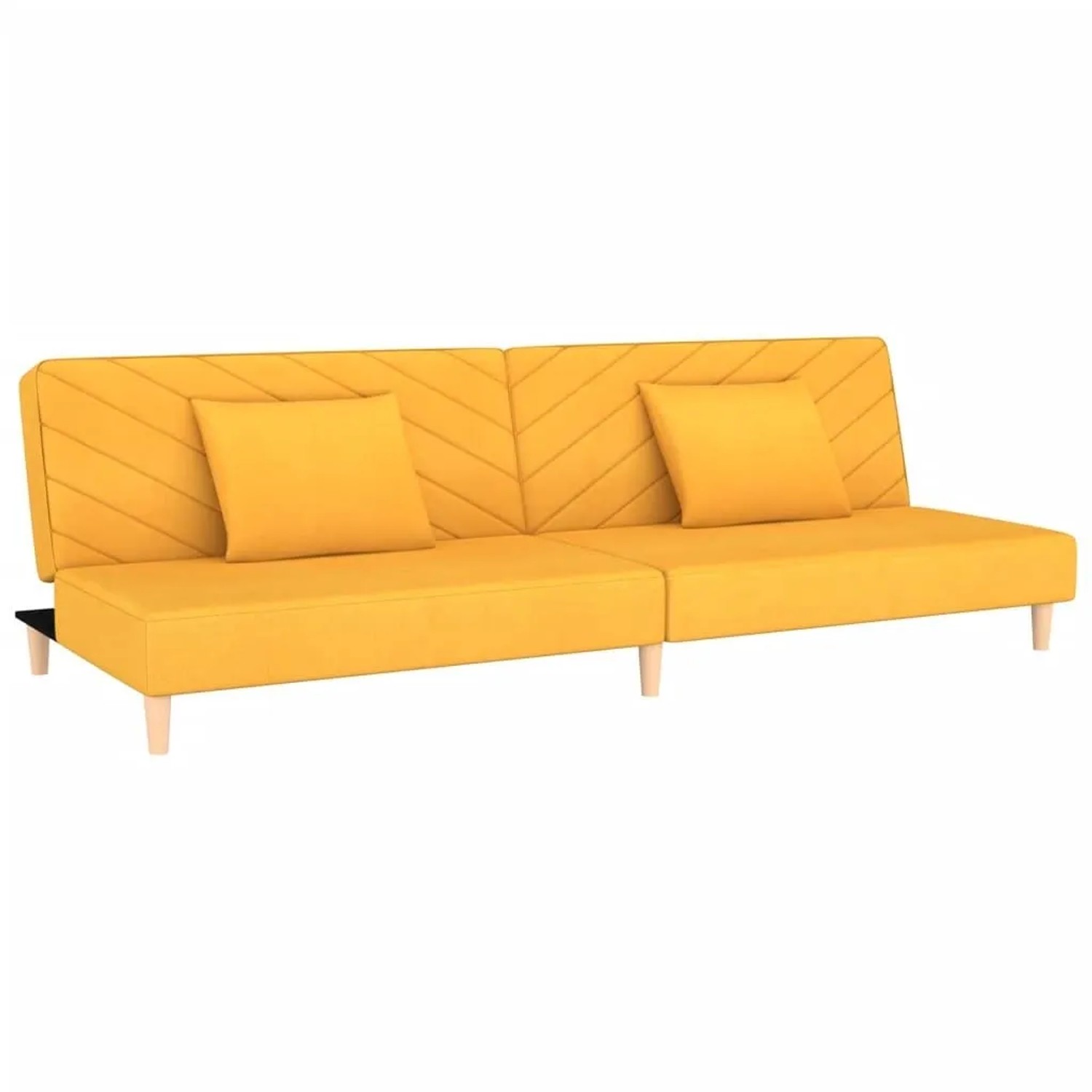 vidaXL Schlafsofa 2-Sitzer mit 2 Kissen Gelb Stoff 375895 günstig online kaufen