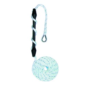 Seilflechter Anlegefeder 20mm mit Ruckdämpfer und spiralgeflochtener Leine für Boote.