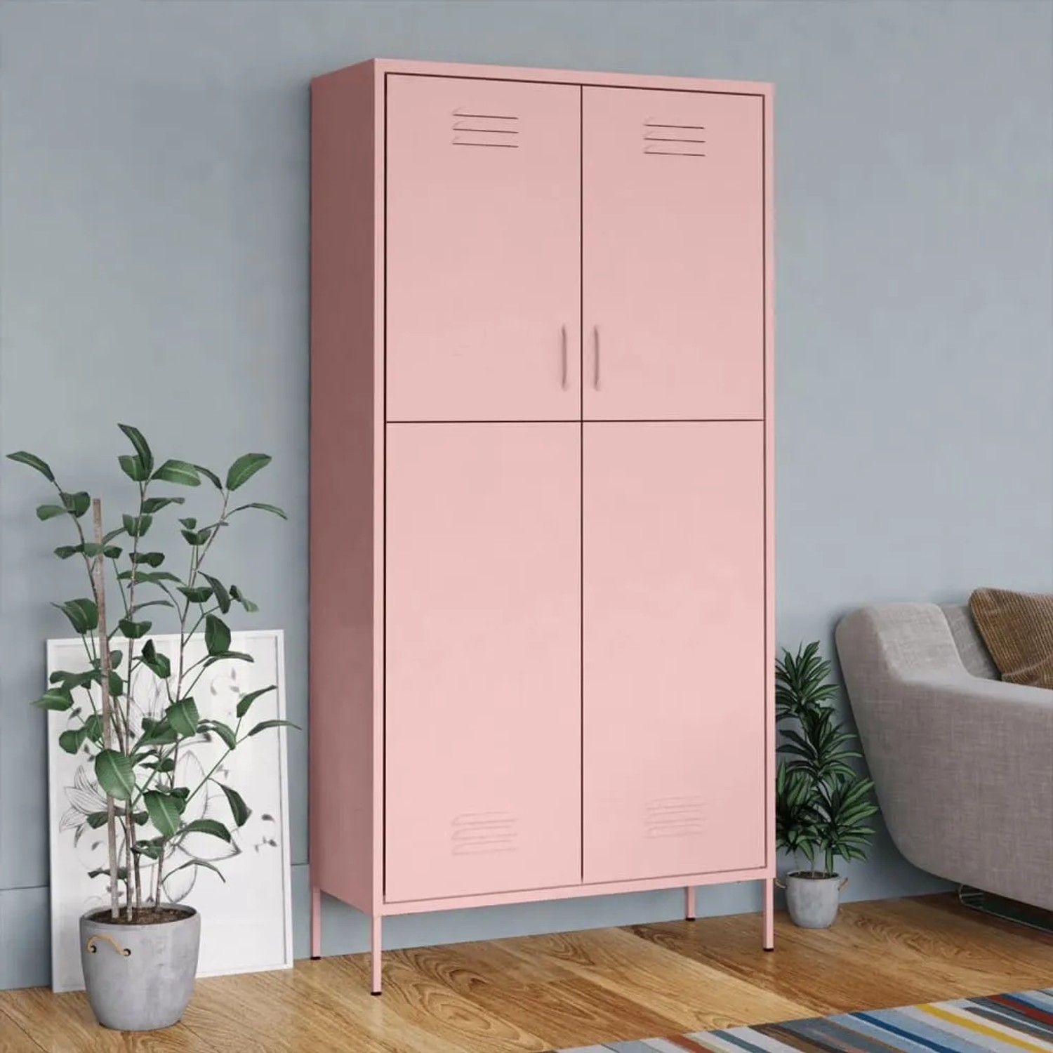 vidaXL Garderobenschrank Rosa Metall 90x50x180 cm kaufen bei OBI