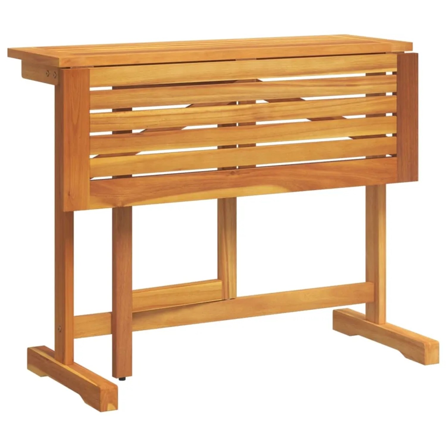 vidaXL Klapptisch aus Akazienholz für Gartenmöbel, zusammengeklappt.