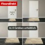 Beige Floordirekt Schmutzfangmatte CIRCA mit Wellenmuster, in vier Größen vor Tür. Waschbar, rutschfest.