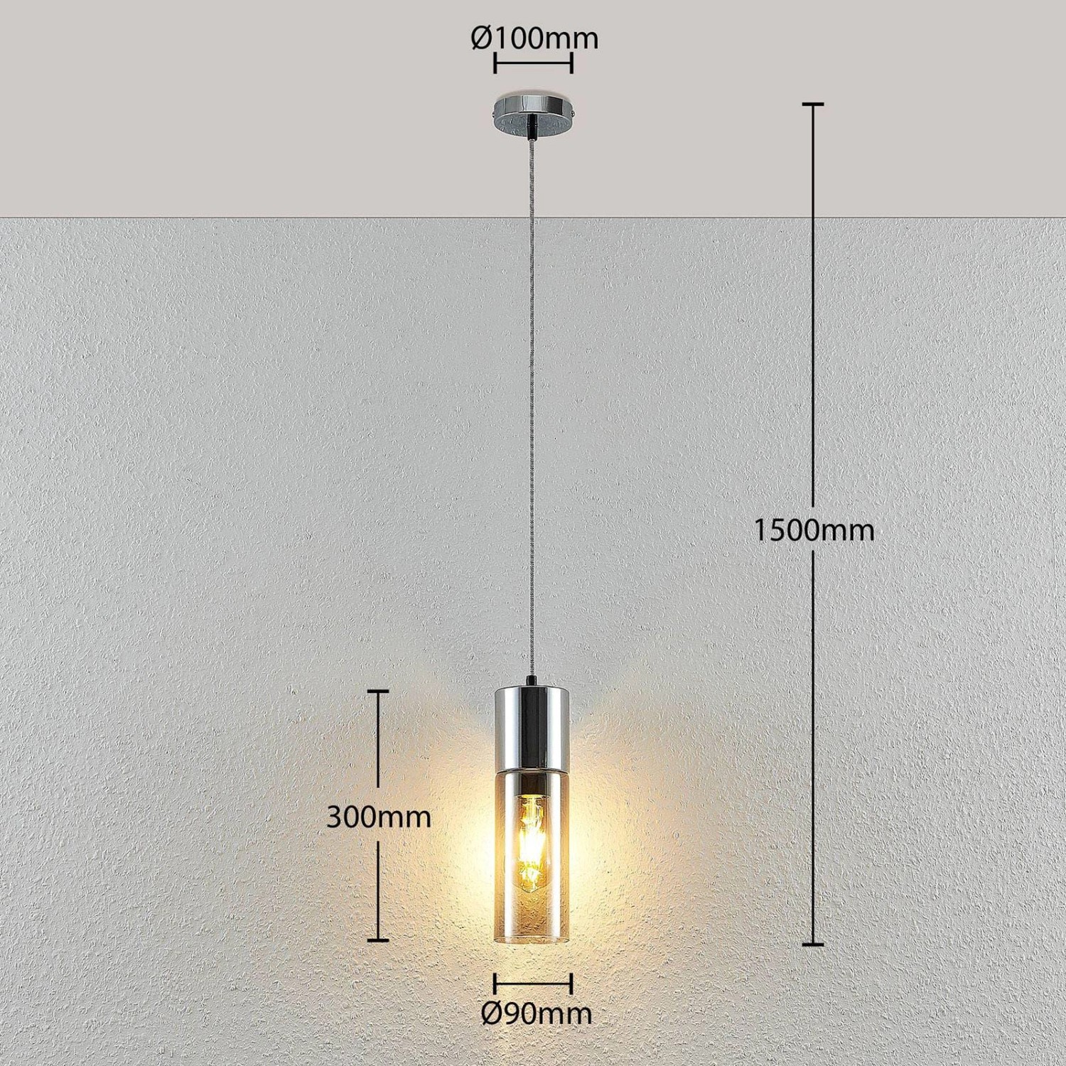 Lindby Pendelleuchte Eleen 4018188 für Kinder Junges Wohnen in Alu aus Glas 1-flammig E27 Wohnzimmerleuchte_4
