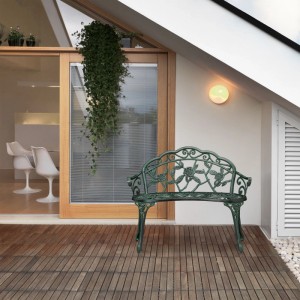 Relaxdays Gartenbank Aluminiumguss Gusseisen Schwarz Grün Antik für 2 Personen 79 cm x 99 cm x 56 cm 9,6 kg