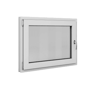 Weißes Roro Kunststofffenster Basic, 100x80 cm, DIN links, mit Dreh-Kipp-Funktion und 3-fach Iso-Klarglas.