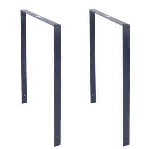 2 anthrazitfarbene TRUTZHOLM Fahrradanlehnbügel aus Flachstahl zum Einbetonieren.