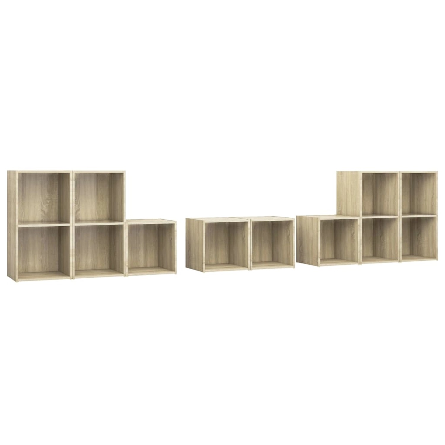 vidaXL 8-Tlg TV-Schrank-Set Sonoma-Eiche Holzwerkstoff 3080063