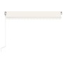 Automatisch einziehbare, creme-farbene Furnicato Markise, 450x350 cm, für Sonnenschutz im Außenbereich.