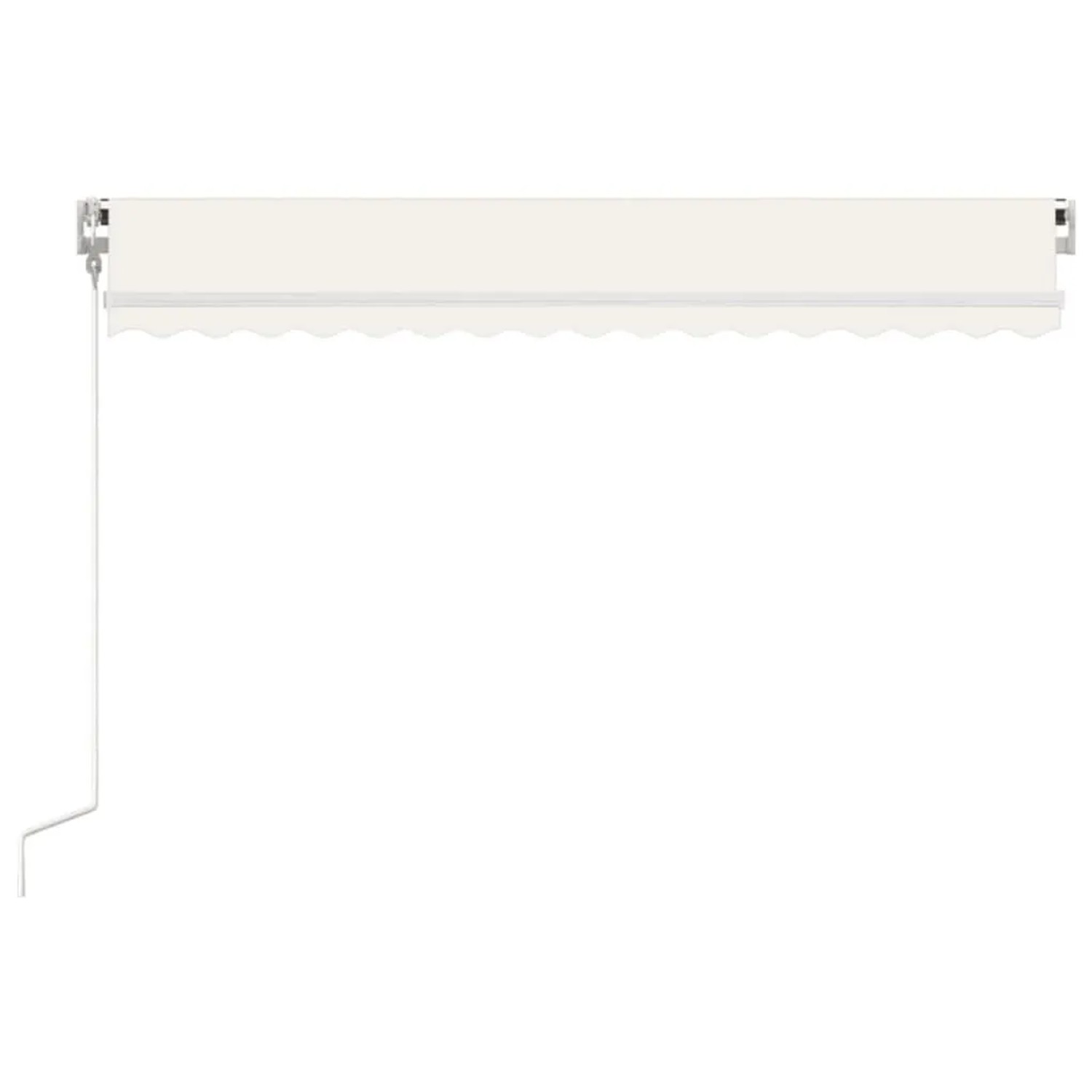 Automatisch einziehbare, creme-farbene Furnicato Markise, 450x350 cm, für Sonnenschutz im Außenbereich.