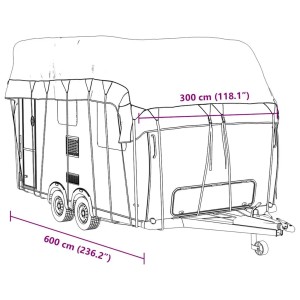 Graue vidaXL Dachplane 600x300 cm für Wohnwagen aus Vliesstoff als Frostschutz.