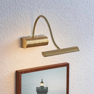 Dimmbare Lindby LED Wandleuchte Rakel in Gold/Messing, 1-flammig für Wohnzimmer.