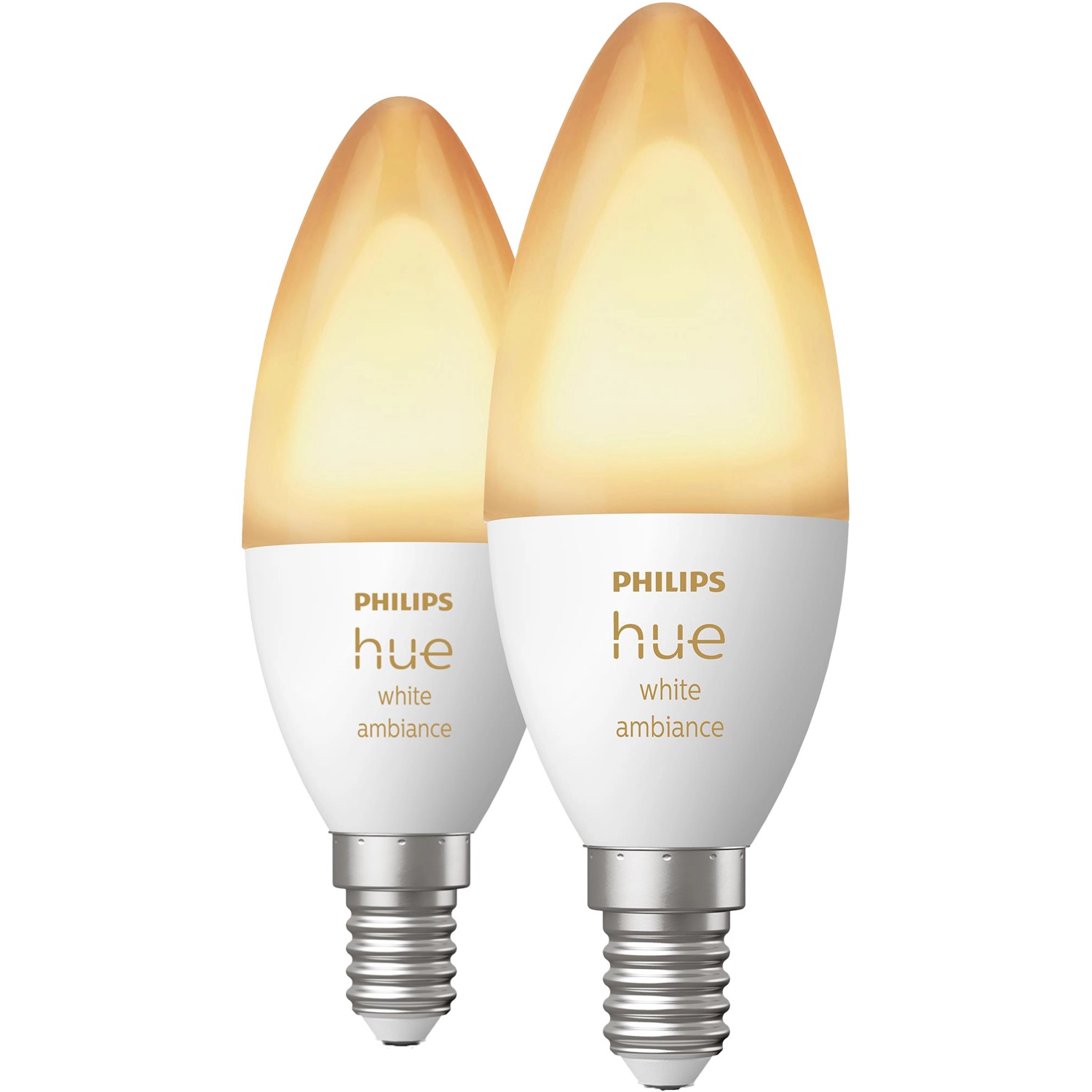 Philips Hue LED-Leuchtmittel E14 White Ambiance Kerze 2 x 470 lm 2er Pack