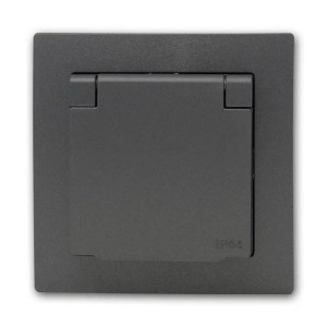 McPower FLAIR Steckdose IP44 anthraz250V16AUP Klemman