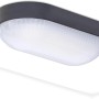 Oktaplex LED Ovalleuchte, 9W, neutralweiß, IP65, für Keller und Feuchträume, schwarzer Rahmen.
