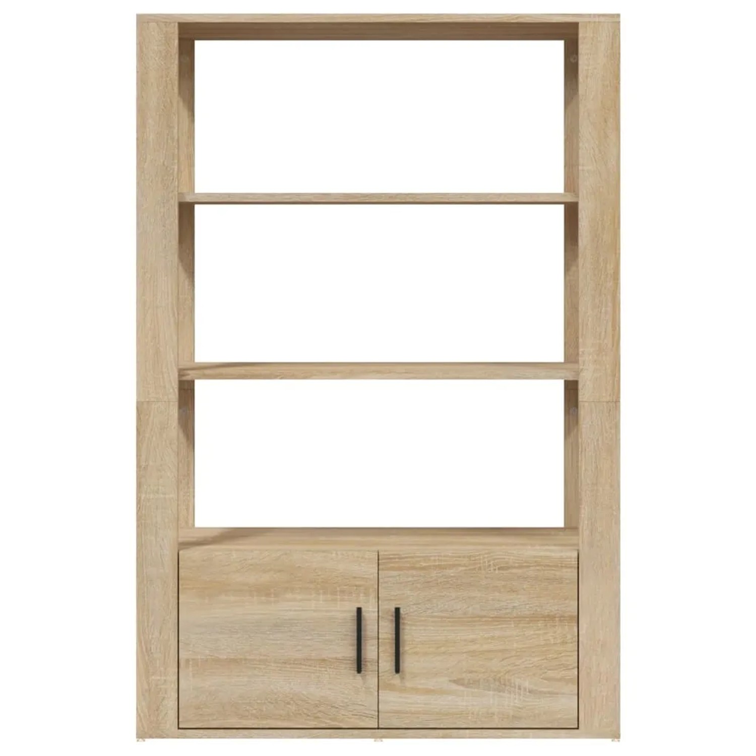 vidaXL Sideboard Sonoma-Eiche, 80x30x119,5 cm, Holzwerkstoff mit offenen Fächern und Türen.