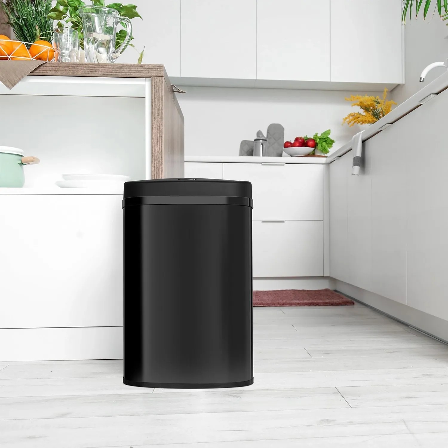 Juskys Mülleimer mit Sensor für Küche 50 L Schwarz rechteckig kaufen bei OBI