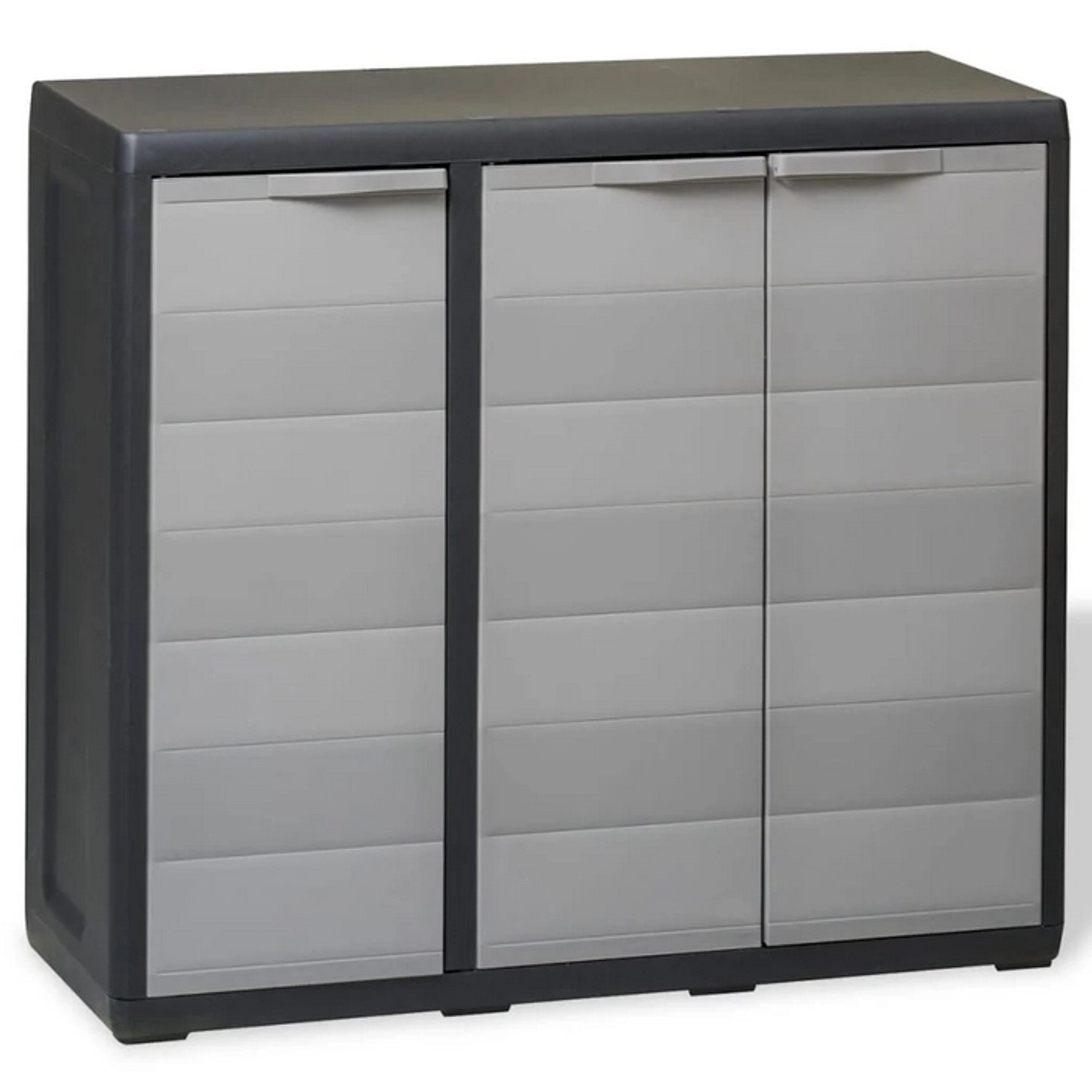 vidaXL Gartenschrank mit 2 Regalen Schwarz und Grau günstig online kaufen