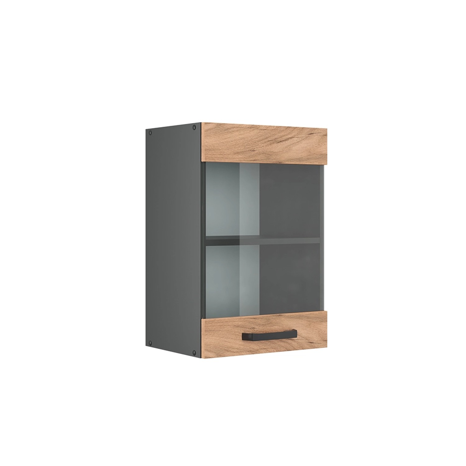 Thumbnail - Vicco Küchenglasschrank R-Line Glashängeschrank Goldkraft Eiche/Anthrazit 40 cm