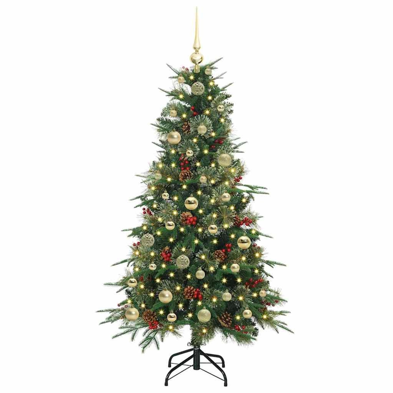 vidaXL Künstlicher Klappbarer Weihnachtsbaum Grün 150 cm PE und PVC 3397410