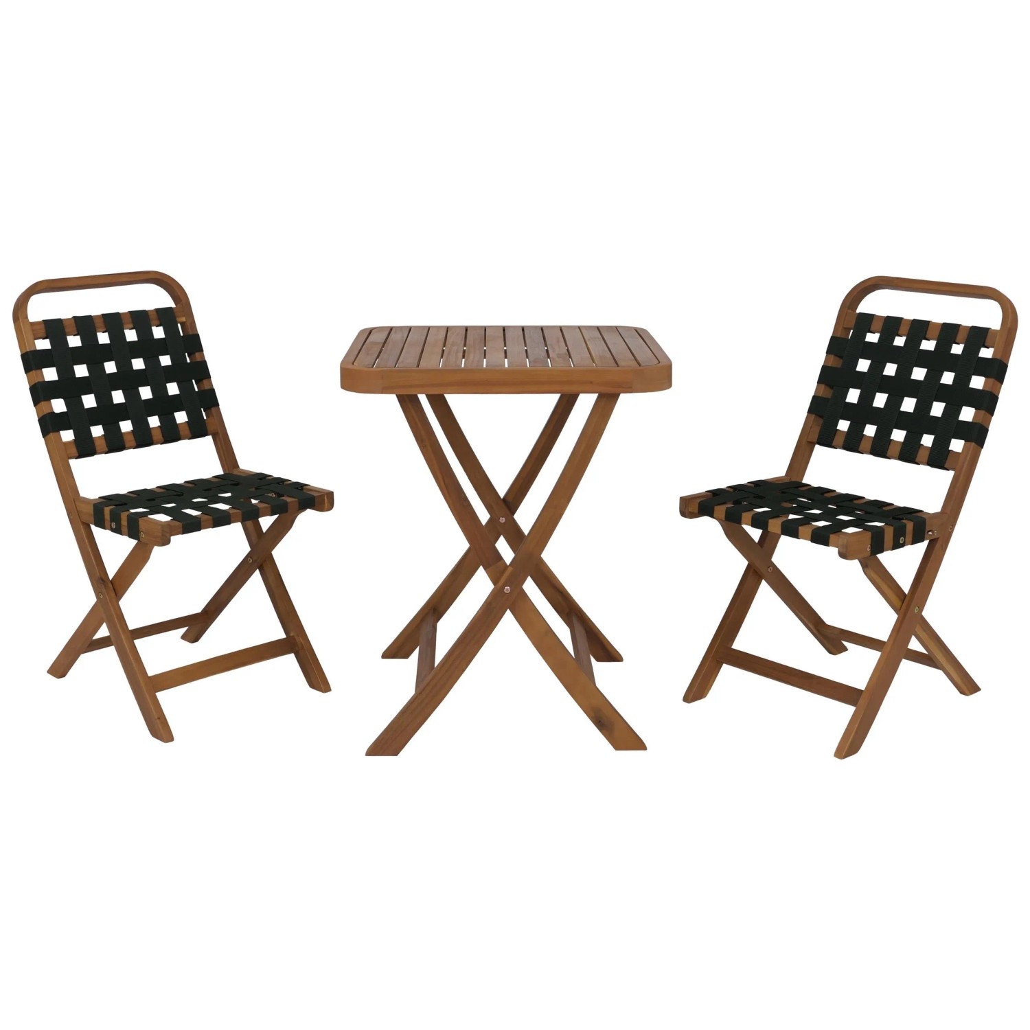 MCW Garten-Set P70 Seilgeflecht Akazie Klappbar Natur Grün