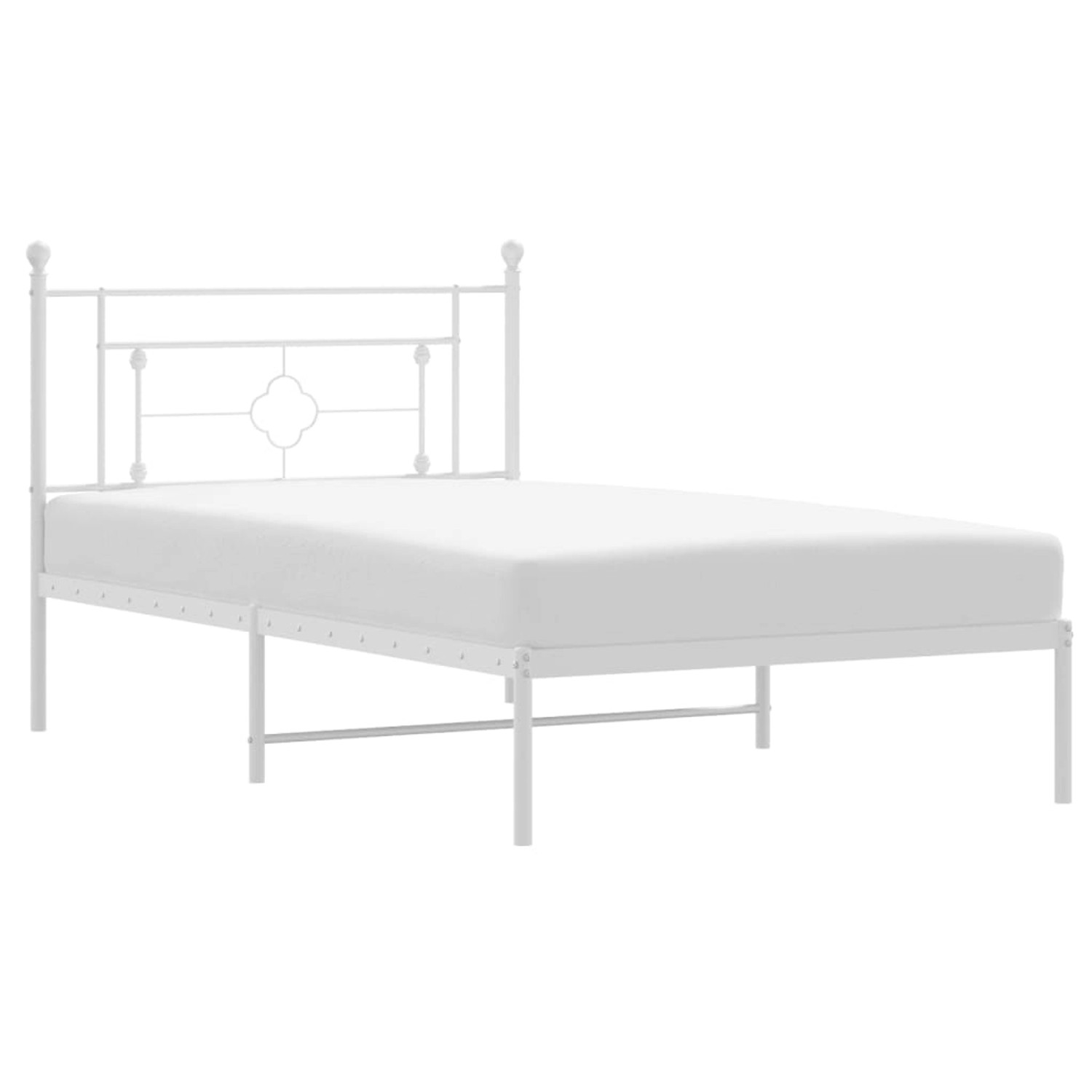 vidaXL Bettgestell mit Kopfteil Metall Weiß 107x203 cm Modell 51929997 günstig online kaufen