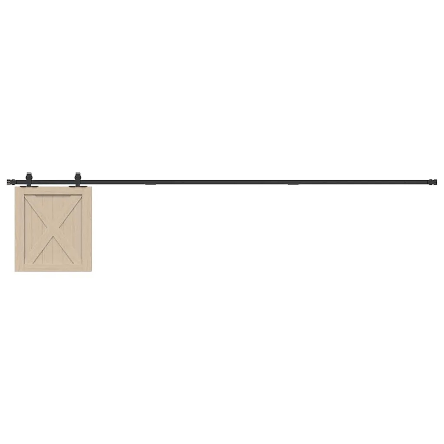 vidaXL Schiebetürbeschlag Set 244cm, Karbonstahl, für Schranktüren. Komplettes Set mit Schiene und Rollen.