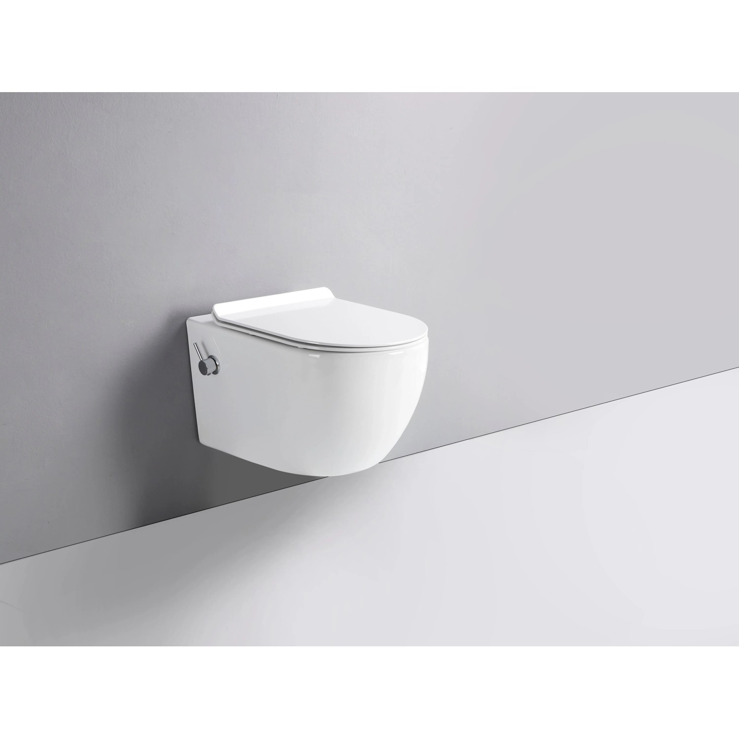 Glasdeals Dusch-WC Taharet, wandhängend, spülrandlos mit Softclose-Sitz und Armatur.