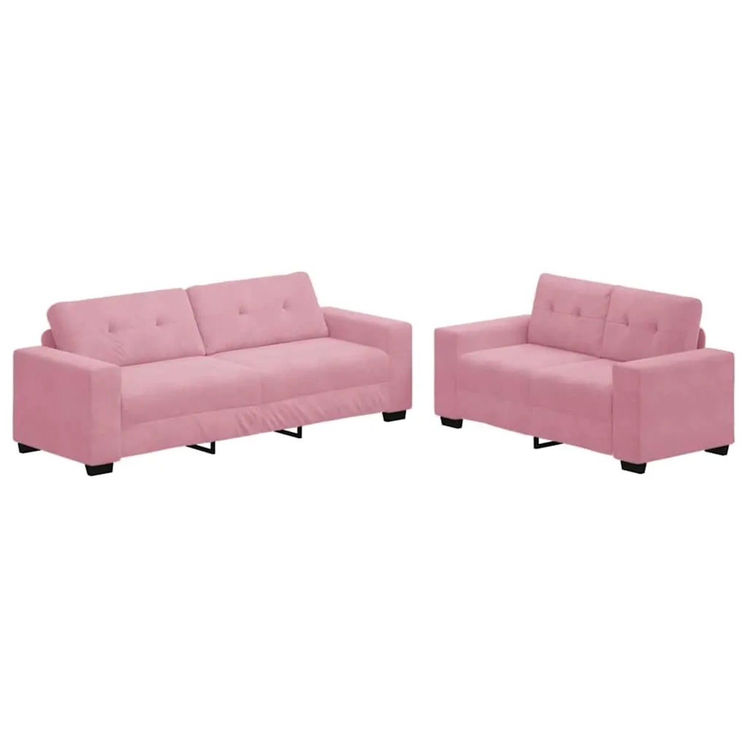 vidaXL Sofa Set 2-Tlg Rosa 221 x 78 x 80 cm Samt 3324724